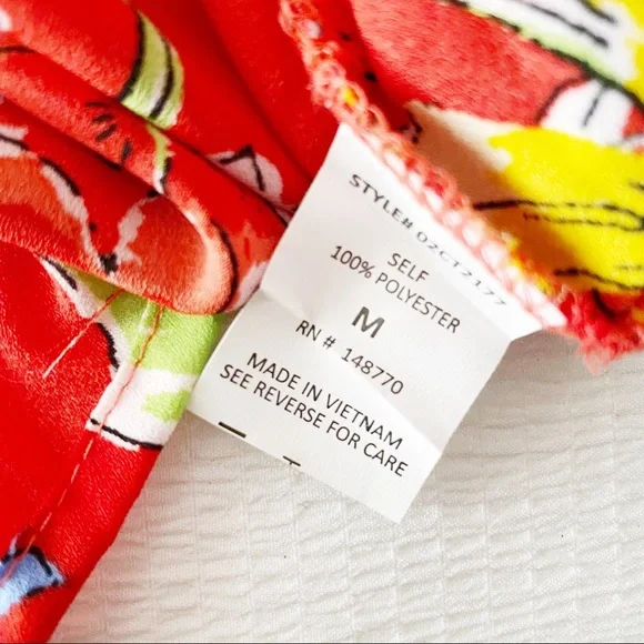 NWT Gorgeous Sienna Sky Red Bold Floral Print Tied Waist Tank Top - Picture 7 of 9